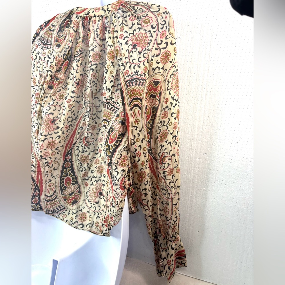 Veronica Beard 0 Silk Paisley Multicolor Button F… - image 5